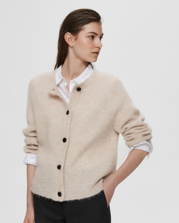 Lulu Knit Short Cardigan - Birch - Image 2