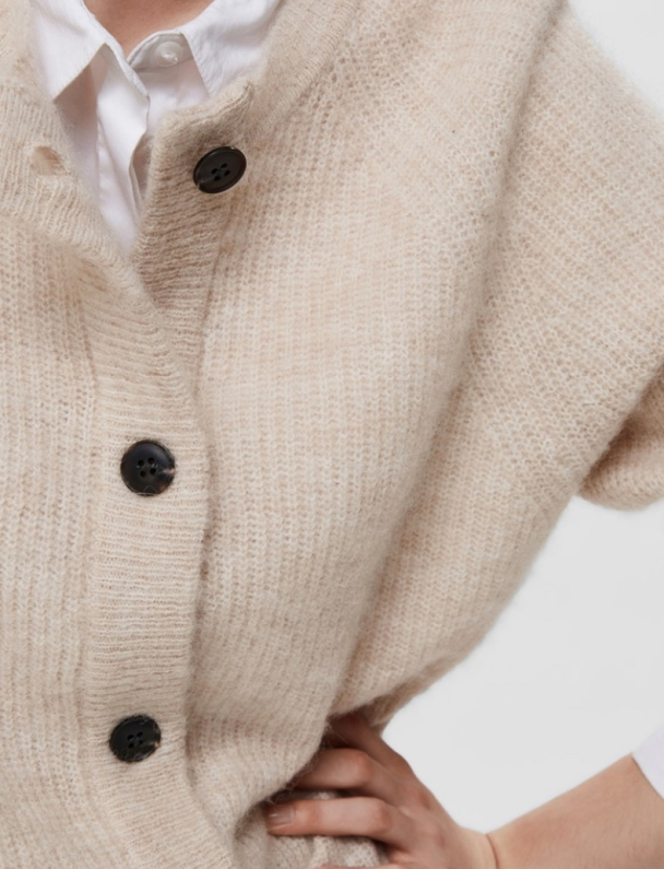 Lulu Knit Short Cardigan - Birch - Image 3