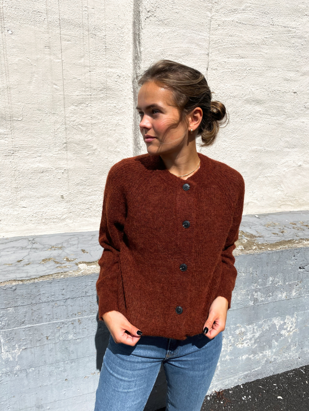 Lulu Knit Short Cardigan - Chili Oil Melange - Image 2