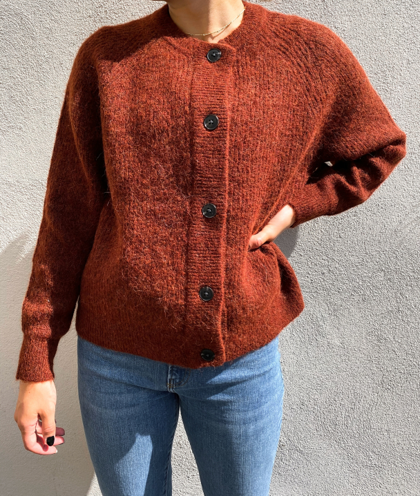 Lulu Knit Short Cardigan - Chili Oil Melange - Image 1