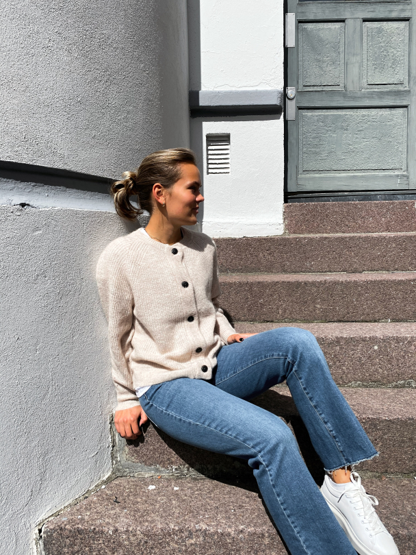 Lulu Knit Short Cardigan - Birch - Image 5