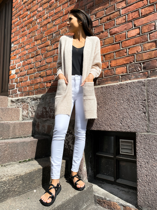 Lulu Knit Long Cardigan - Birch - Image 4