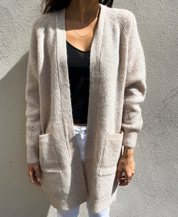 Lulu Knit Long Cardigan - Birch - Image 1