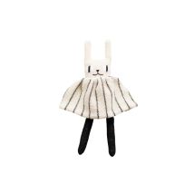 Main Sauvage - Rabbit soft toy - Black and white striped dress