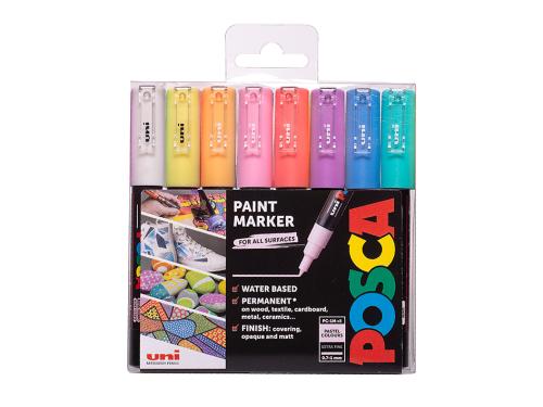 Uni POSCA PC-1M – Extra-Fine 0,7-1mm – Sett Pastell 8stk