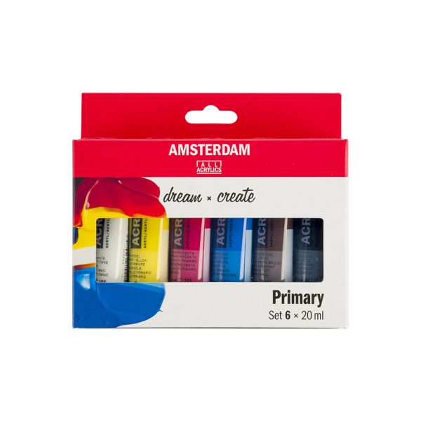 Amsterdam Standard 20ml – Sett 6 ass. Primærfarger