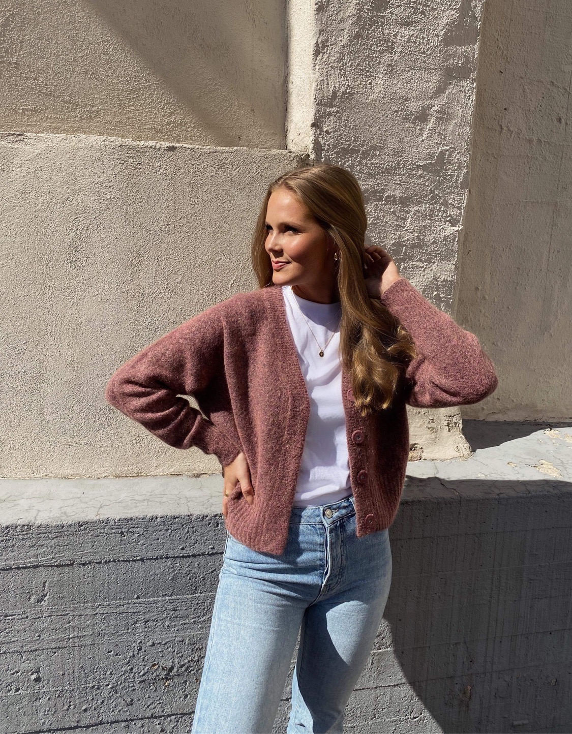 brook knit boxy cardigan second female