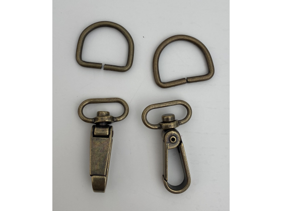 Karabinkrok 30 Mm X 55 Mm Og D Ring 3 Mm Oxydert Og Solv Vesketilbehor Bronsjefarget Syglede As