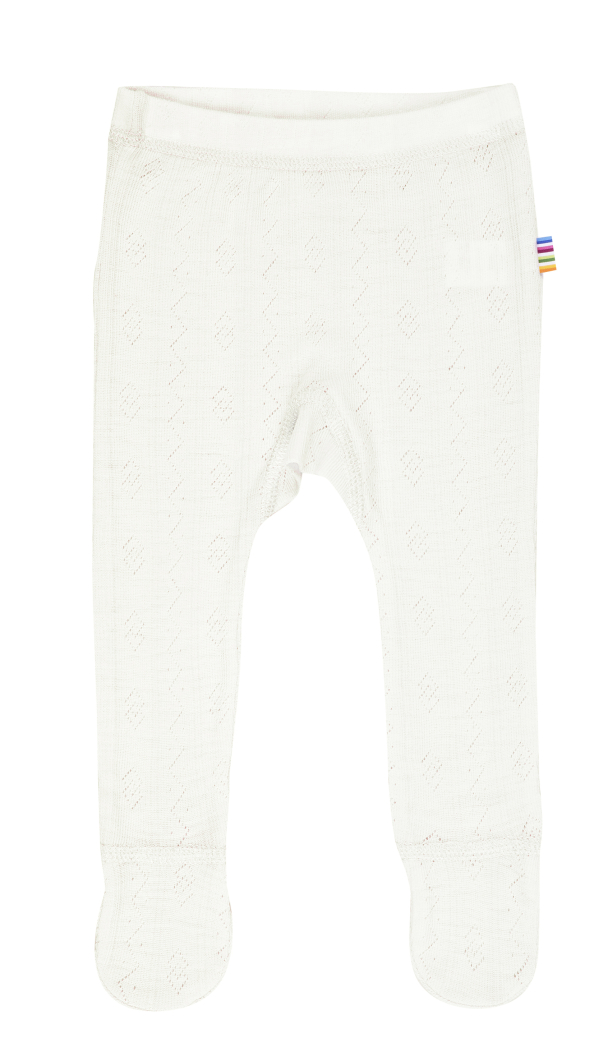 Leggings m/fot Ull/Silke Mønster - Natur