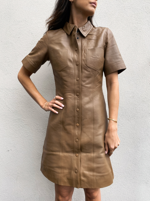 Livana Shirt Leather Dress - Image 1