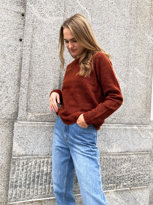 Lulu Knit O-Neck - Smoked Paprika - Image 1