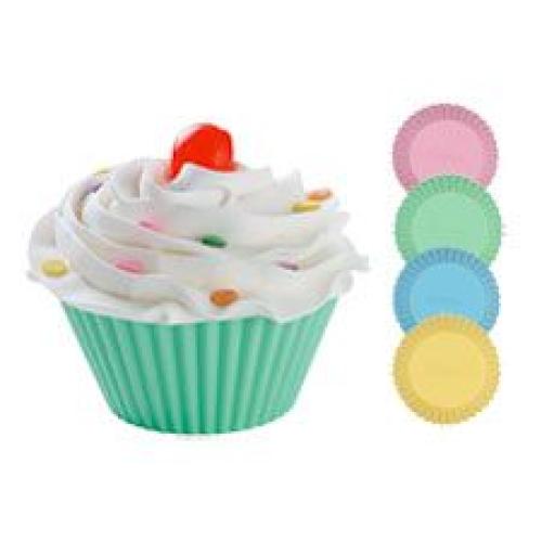 Muffinsform i silikon, STD, Pastell ass, 12 stk 