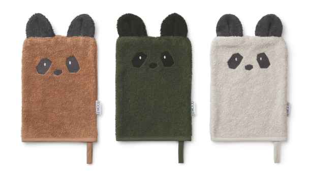 Sylvester Vaskekluter 3-pk - Panda Mix - Image 1
