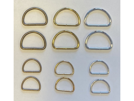 D - ringer i Gull , Sølv og Oxydert  30 mm - 50 mm 
