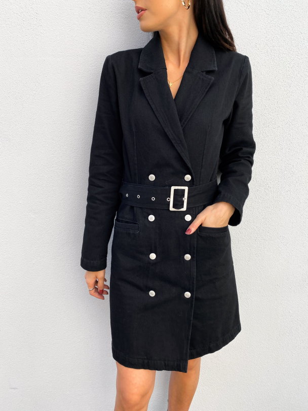 Dora Blazer Black Denim Dress - Image 1