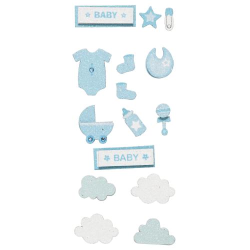 3D stickers Baby blå 15pk