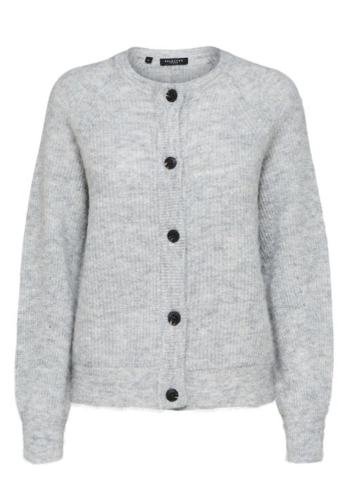 Lulu Knit Short Cardigan - Light Grey 