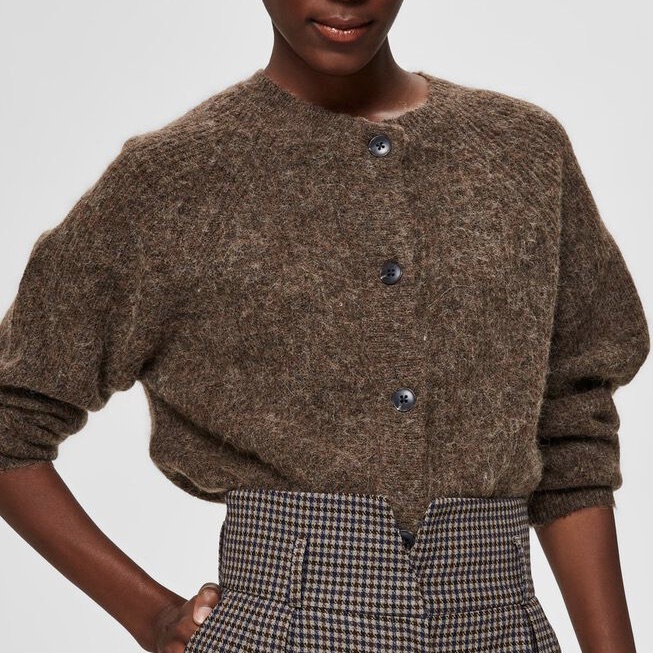 selected femme lulu knit short cardigan