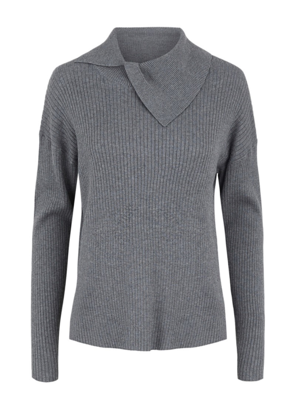 Gaia Knit Pullover - Dark Grey Melange - Image 2
