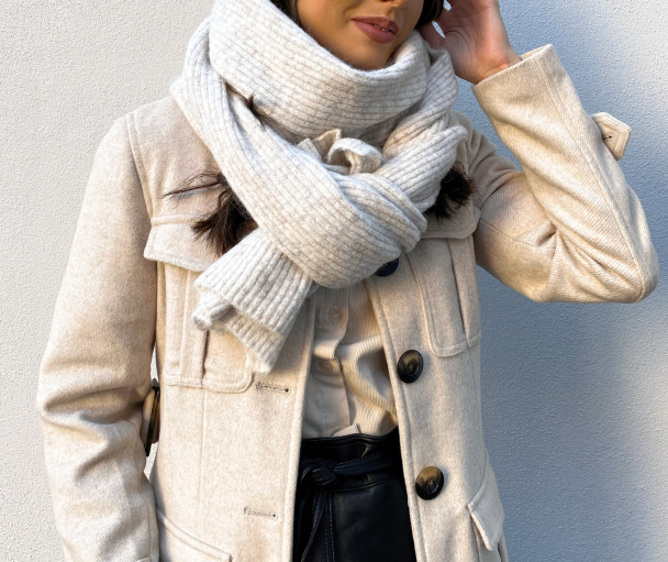 Linna Knit Scarf - Sandshell/Melange - Image 1