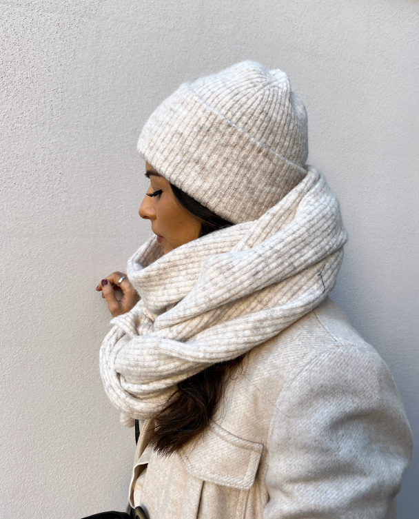 Linna Knit Scarf - Sandshell/Melange - Image 2