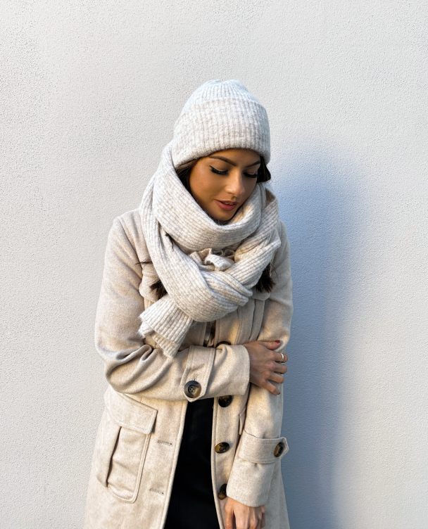 Linna Knit Scarf - Sandshell/Melange - Image 3