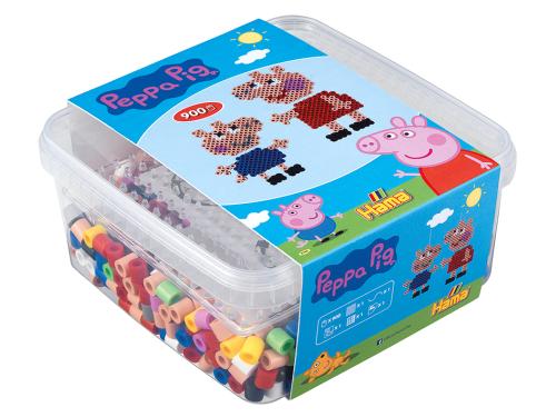 Hama Maxi Sett – Boks m/perler og brett – Peppa Gris