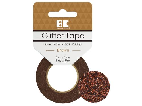 BC Glitter Tape – 15mm x 5m – Brown