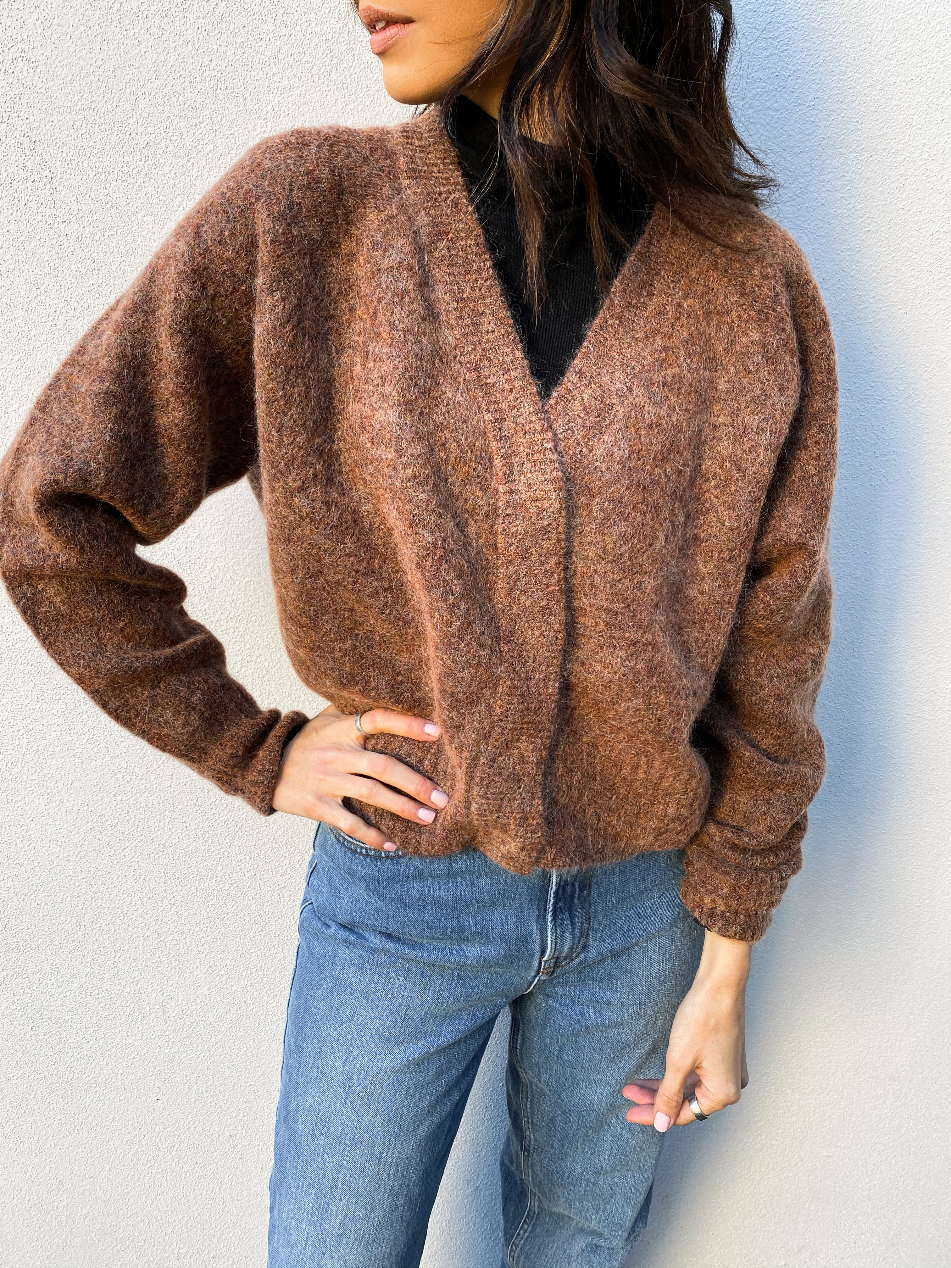 brook knit boxy cardigan second female