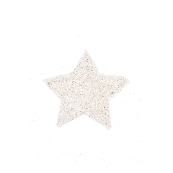 Papirstjerne 5cm hvit/glitter 