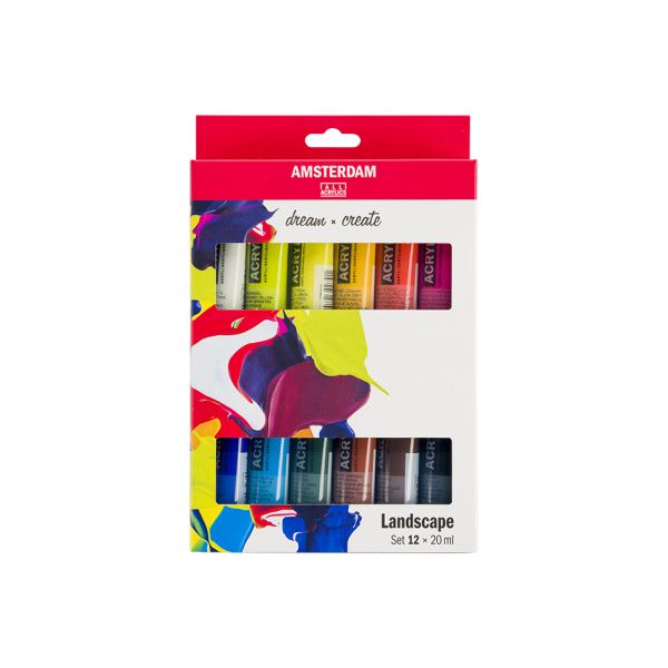 Amsterdam Standard 20ml – Sett 12 ass. Landskapsfarger