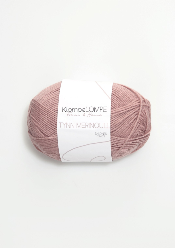 Tynn Merinoull 4032 KlompeLOMPE Pudderrosa - Sandnes Garn