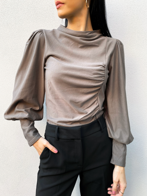 Rifa Puff Blouse - Earth - Image 1