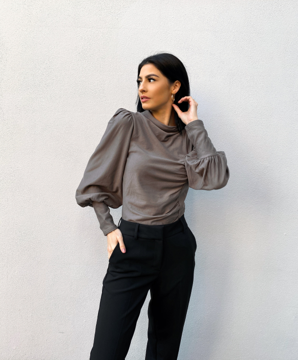 Rifa Puff Blouse - Earth - Image 6