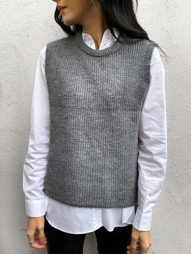 Zal Waistcoat - Dark Grey Melange - Image 1