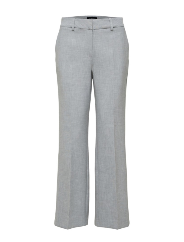 Rita Wide Pant - Light Grey Melange - Image 2
