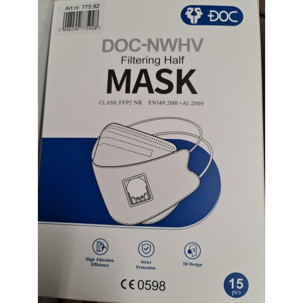 Maske med ventil FFP2 Sammenleggbar