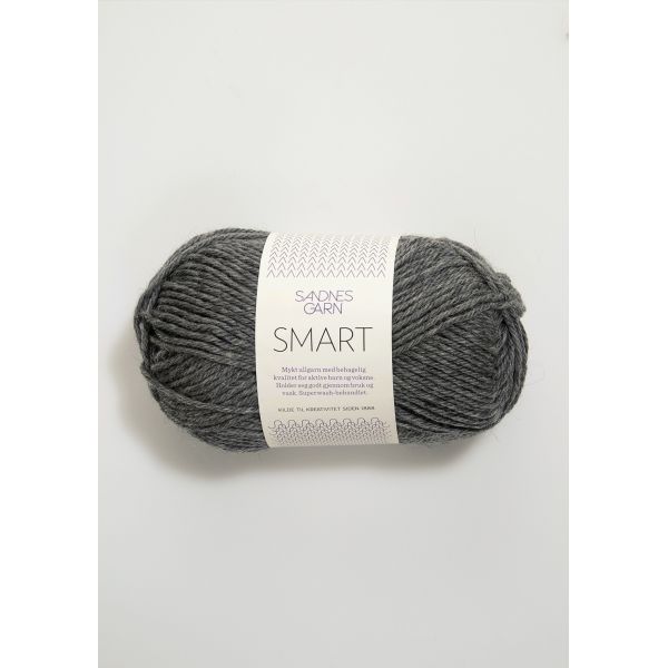 Smart 1053 Mørk gråmelert - Sandnes Garn