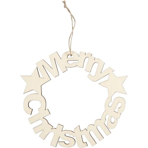 Juleoppheng, Merry Christmas, Dybde 4 mm, 22 cm, Kryssfiner, 1 Stk.