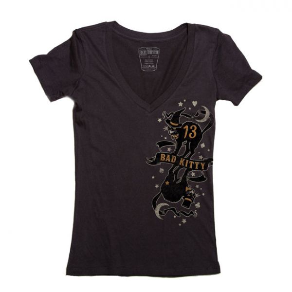 LUCKY 13 BAD KITTY T-SHIRT BLACK