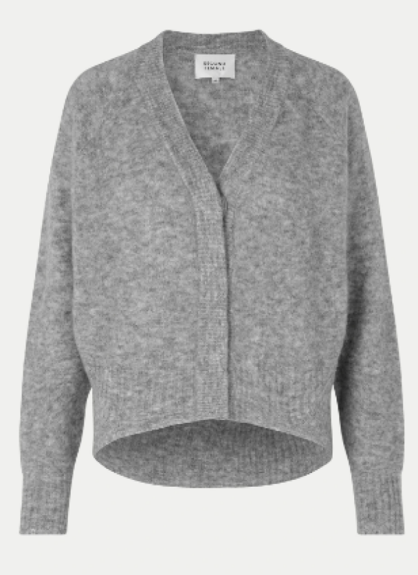Brook Knit Boxy Cardigan - Grey Melange - Image 2