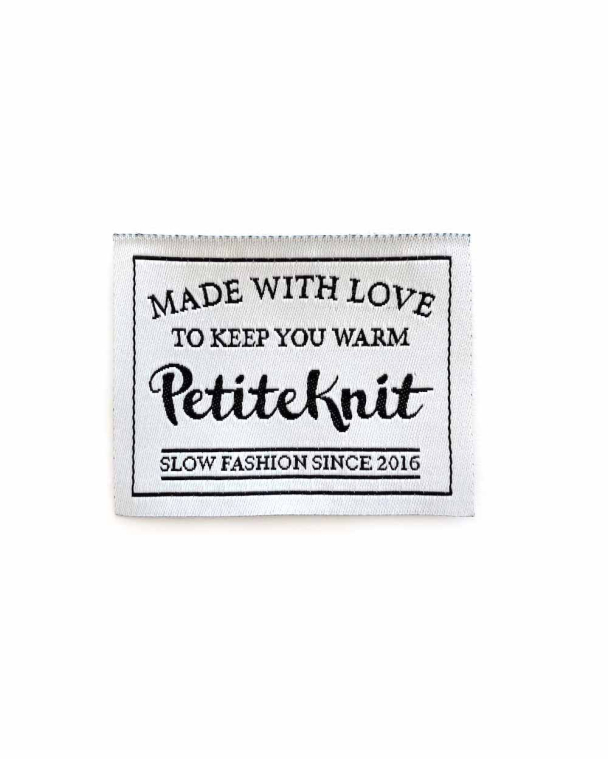 Merkelapp PetiteKnit - Made with love to keep you warm