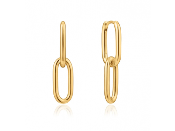 Gold Cable Link Earrings