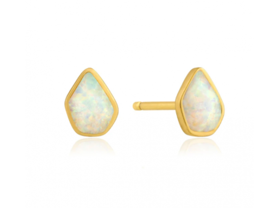 Opal Colour Gold Stud Earrings