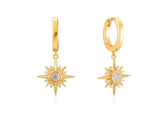Gold Midnight Star Huggie Hoop Earrings
