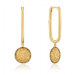 Gold Winged Goddess Hoop Earrings