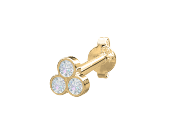 14.kt- 3 Diamanter RUND 