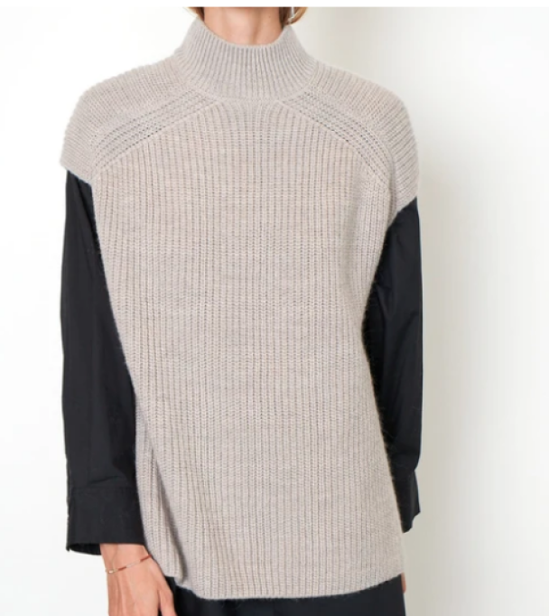 Belle Knit New Vest - Cement - Image 3