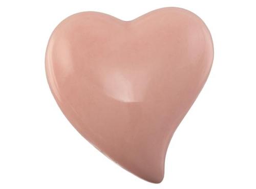 Hjerte porselen rosa 6x7x3cm