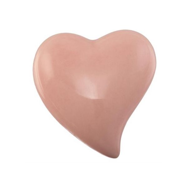 Hjerte porselen rosa 6x7x3cm